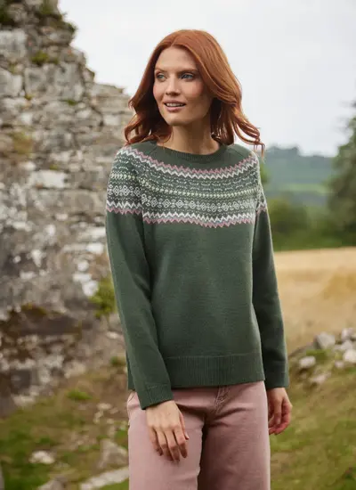 Holly Merino Fairisle Crew Neck Sweater